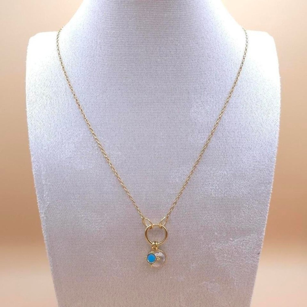 Madewell Gold necklace with blue and white charms - Picture 4 of 6